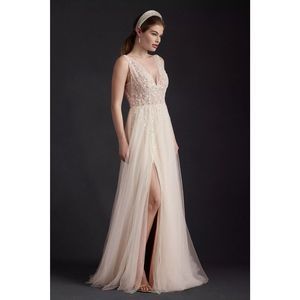 BHLDN Written in the Stars Beaded Tulle Open-Back Wedding Ballgown $1400